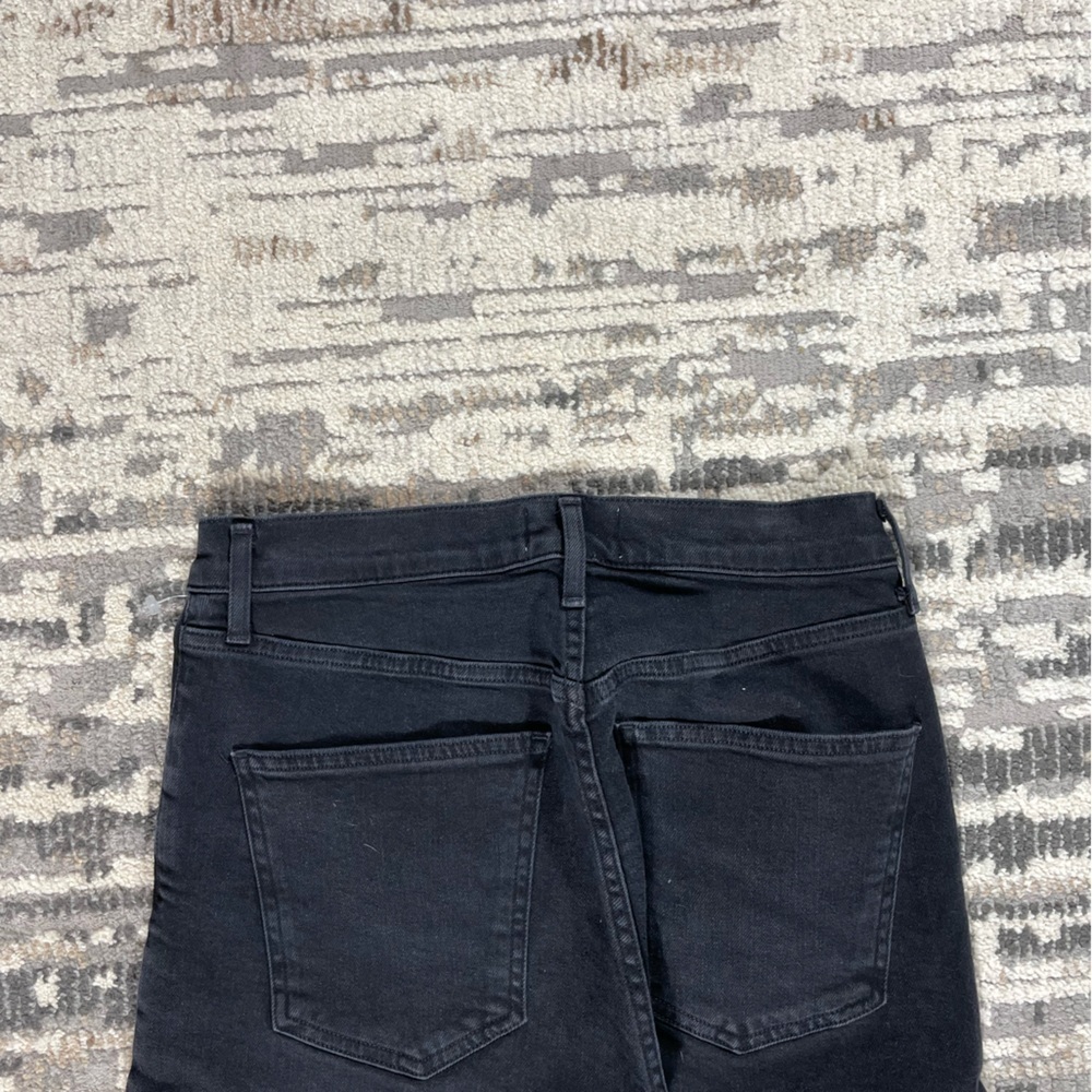Agolde Black Highrise Button Fly Jeans Shorts Raw Hem - Picture 6 of 10